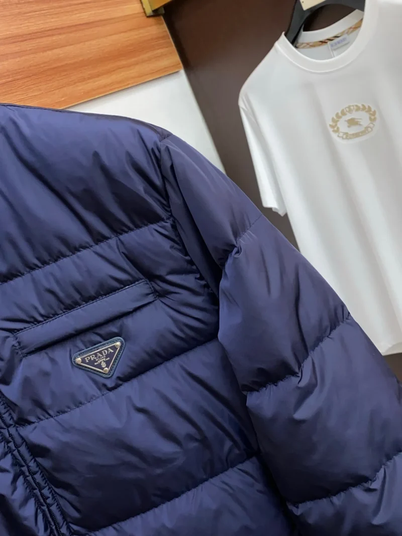 Replica Prada Fall Winter Stand Collar Puffer Jacket Blue Reps - RepLuxe