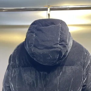 Replica Prada Velvet Down Jacket Black Hooded Reps - RepLuxe