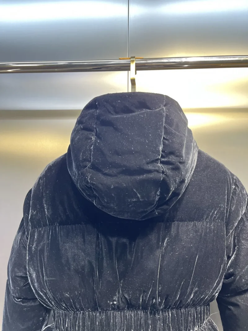Replica Prada Velvet Down Jacket Black Hooded Reps - RepLuxe