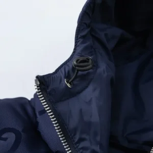 Replica Gucci GG Canvas Hooded Down Vest Navy Blue Reps - RepLuxe
