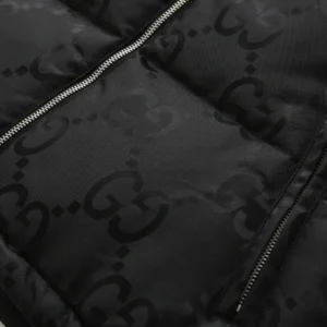 Replica Gucci GG Canvas Hooded Down Vest Black Reps - RepLuxe