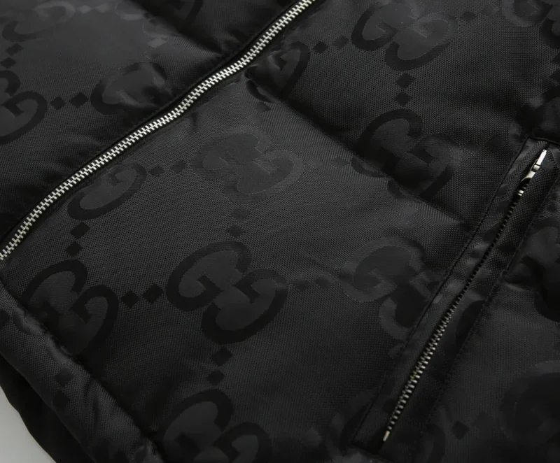Replica Gucci GG Canvas Hooded Down Vest Black Reps - RepLuxe