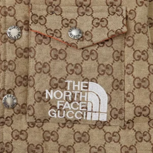Replica THE NORTH FACE x GUCCI Down Vest Beige GG Pattern Reps - RepLuxe