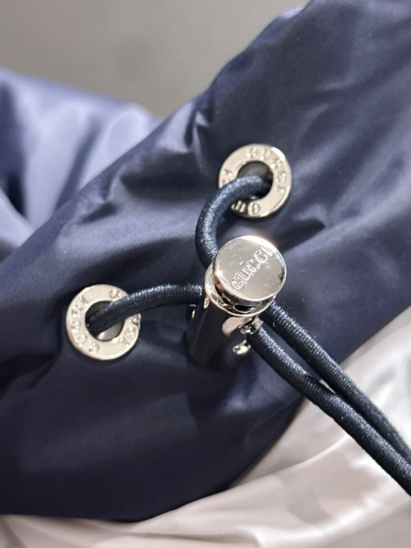 Replica Gucci Short Down Jacket Navy Blue Hooded Reps - RepLuxe