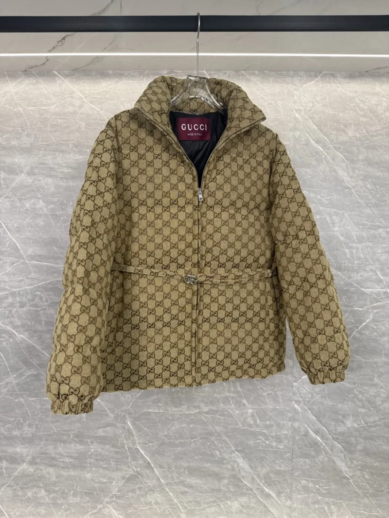 Replica Gucci Classic GG Down Jacket Beige Monogram Reps - RepLuxe