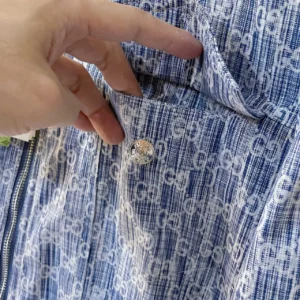 Replica Gucci Jacquard Denim Down Jacket Blue Regular Reps - RepLuxe