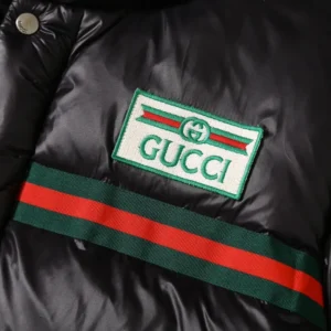 Replica Gucci Logo Tape Down Jacket Black Puffer Reps - RepLuxe