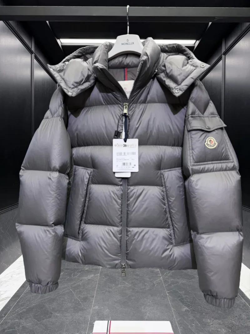 Replica Moncler Couyere Down Jacket Grey Hooded Reps - RepLuxe