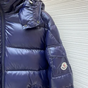 Replica Moncler Maya Down Jacket Navy Blue Hooded Reps - RepLuxe