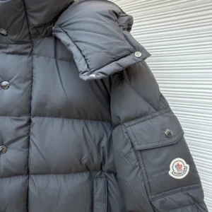 Replica Moncler Maya Down Jacket Black Hooded Reps - RepLuxe