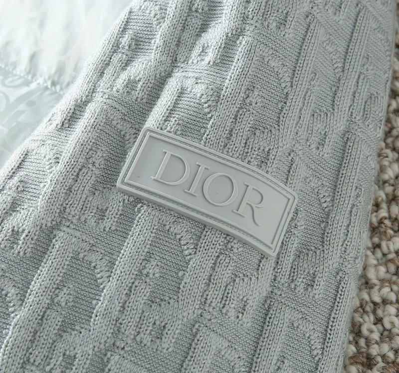 Replica Dior Knit Down Jacket Light Grey Unisex Reps - RepLuxe