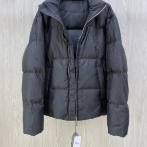 Replica Dior CD Classic Down Jacket Black Oblique Reps - RepLuxe