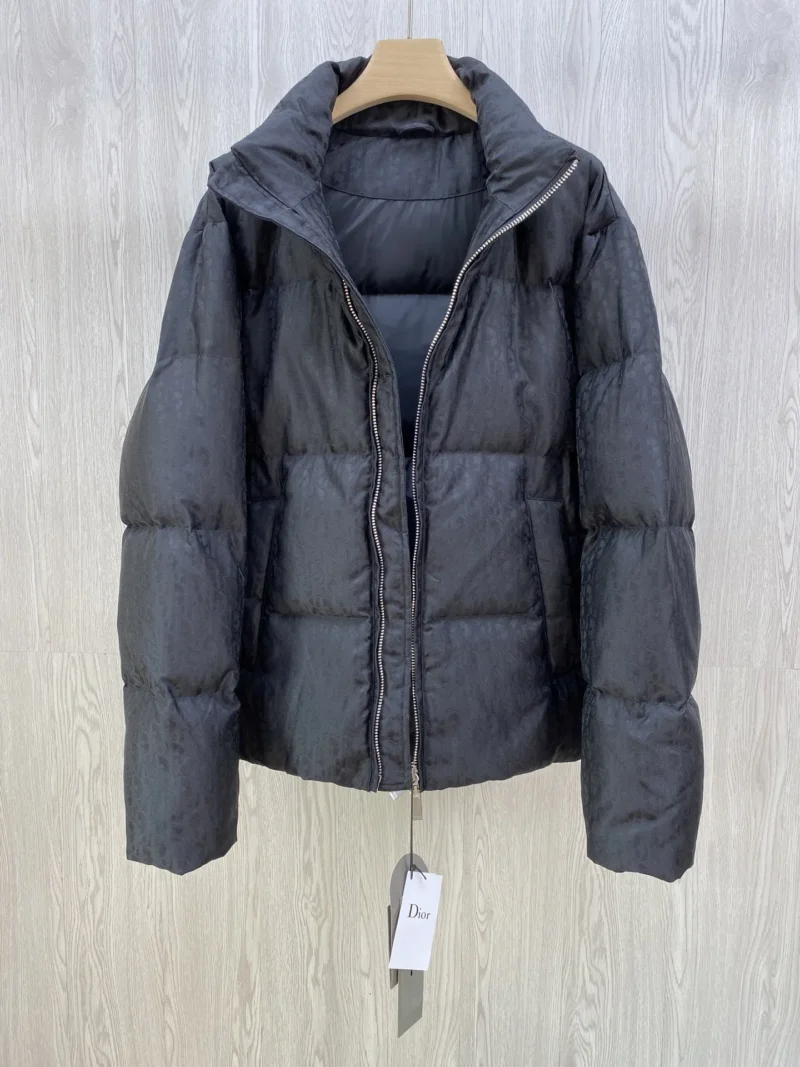 Replica Dior CD Classic Down Jacket Black Oblique Reps - RepLuxe
