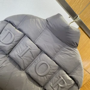 Replica Dior Stand Collar Down Jacket Gray Reps - RepLuxe