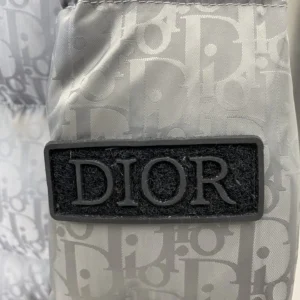 Replica Dior Oblique Down Jacket Grey Stand Collar Reps - RepLuxe