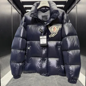 Replica Moncler Leste Down Jacket Blue Short Reps - RepLuxe