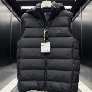 Replica Moncler Valmasque Vest Black Hooded Style Reps - RepLuxe