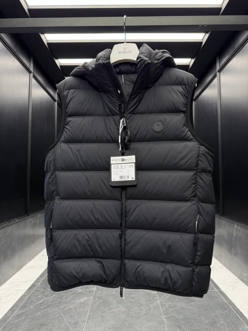 Replica Moncler Valmasque Vest Black Hooded Style Reps - RepLuxe