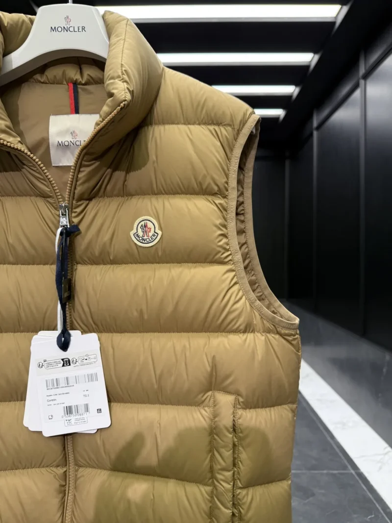 Replica Moncler Contrin Mens Vest Beige Quilted Reps - RepLuxe
