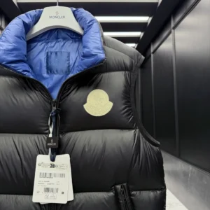 Replica Moncler Sumido Vest Black Stand Collar Reps - RepLuxe