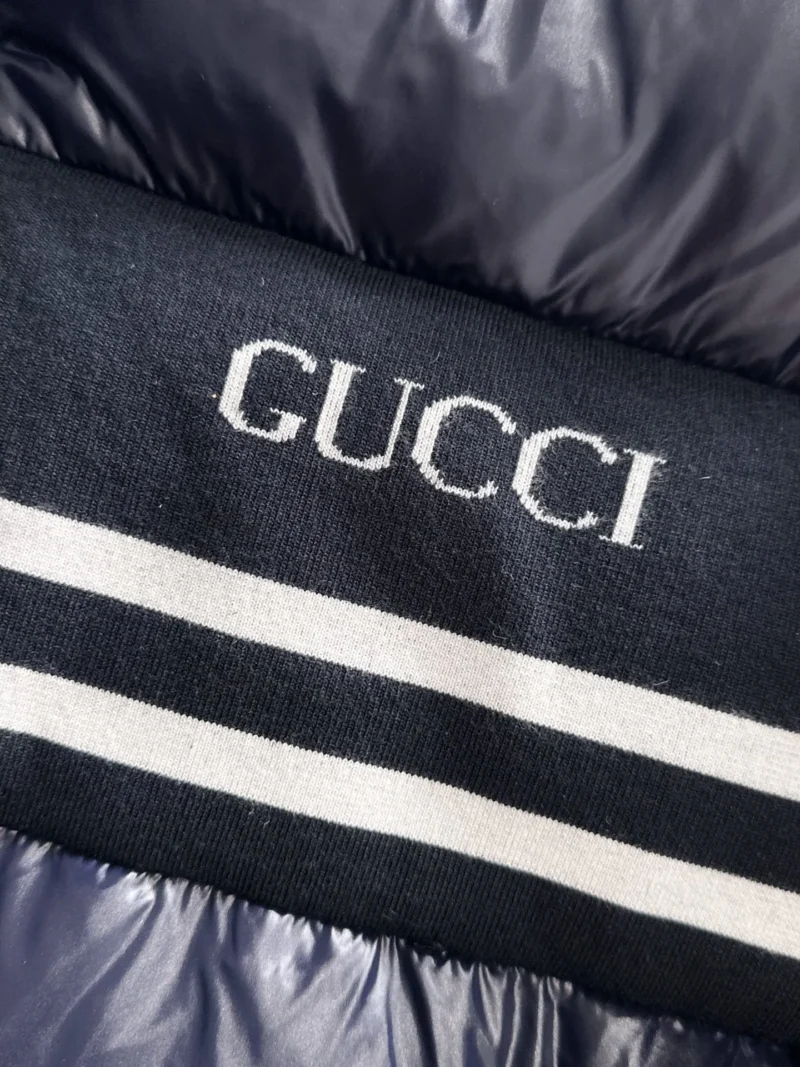 Replica Gucci Longue Saion Down Jacket Navy Blue Reps - RepLuxe