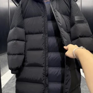 Replica Louis Vuitton Monogram Down Jacket Black Long Reps - RepLuxe