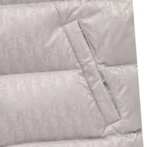 Replica Dior Limited Edition Classic Monogram Down Vest Grey Reps - RepLuxe