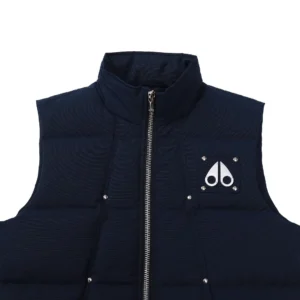 Replica Moose Knuckles Vest Deep Blue Quilted Reps - RepLuxe