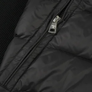 Replica Moncler Knit Letter Hooded Jacket Black Reps - RepLuxe