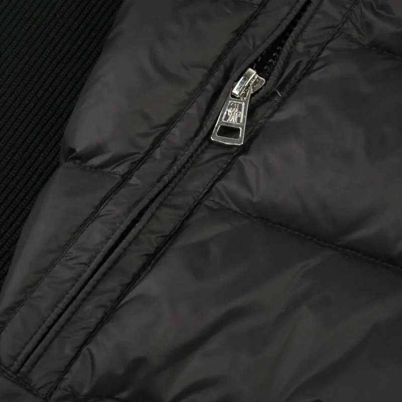 Replica Moncler Knit Letter Hooded Jacket Black Reps - RepLuxe