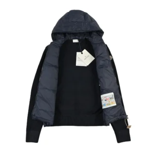 Replica Moncler Knit Hooded Down Jacket Black Reps - RepLuxe