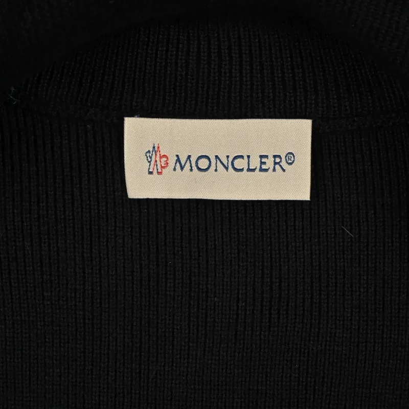 Replica Moncler Knit Down Jacket Black Stand Collar Reps - RepLuxe