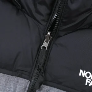Replica The North Face Nuptse Vest Grey Black Reps - RepLuxe