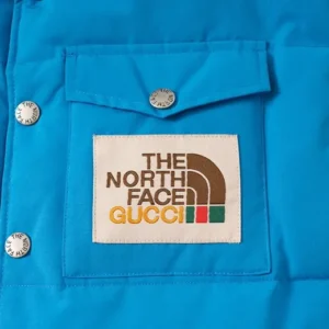 Replica THE NORTH FACE GUCCI Down Vest Blue Reps - RepLuxe