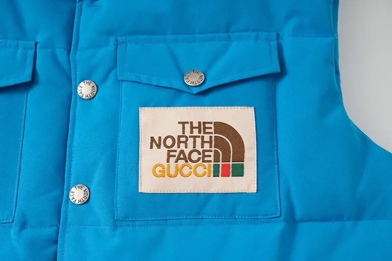 Replica THE NORTH FACE GUCCI Down Vest Blue Reps - RepLuxe