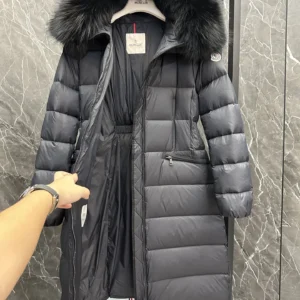 Replica Moncler Boedic Down Jacket Black Long Reps - RepLuxe