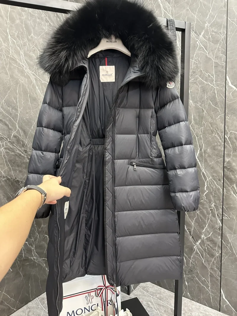 Replica Moncler Boedic Down Jacket Black Long Reps - RepLuxe