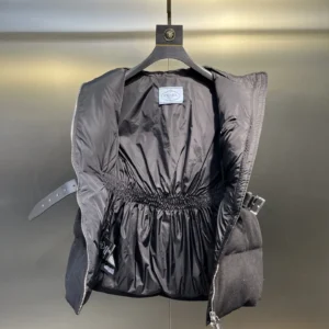 Replica Prada Logo Wool Down Vest Black Reps - RepLuxe