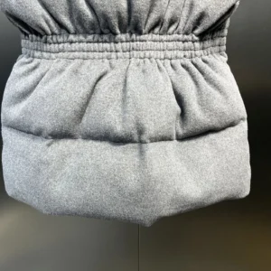 Replica Prada Logo Wool Down Vest Gray Sleeveless Reps - RepLuxe