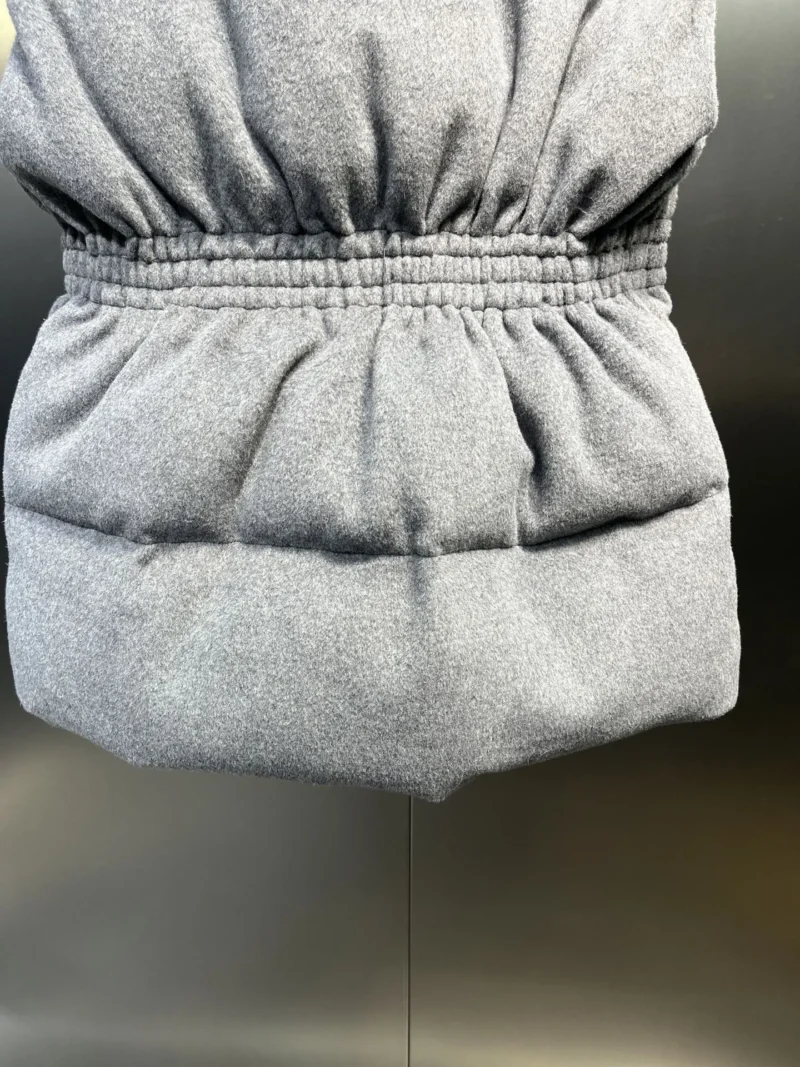 Replica Prada Logo Wool Down Vest Gray Sleeveless Reps - RepLuxe