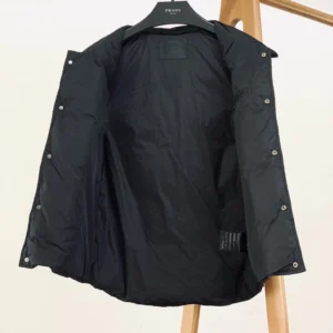 Replica Prada Down Vest Black Stand Collar Reps - RepLuxe