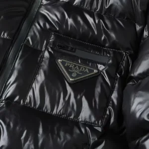 Replica Prada Hooded Down Jacket Black Puffer Reps - RepLuxe