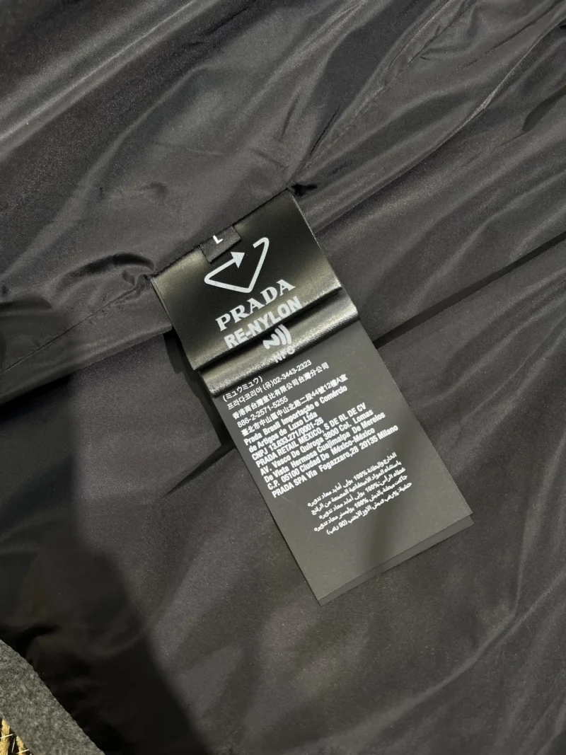 Replica Prada Down Jacket Grey Stand Collar Style Reps - RepLuxe