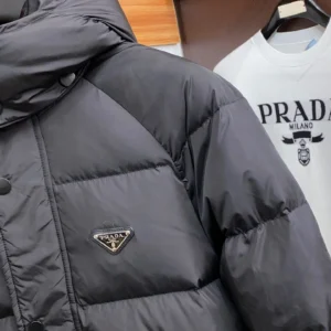 Replica Prada Fall Winter Down Jacket Black Hooded Reps - RepLuxe