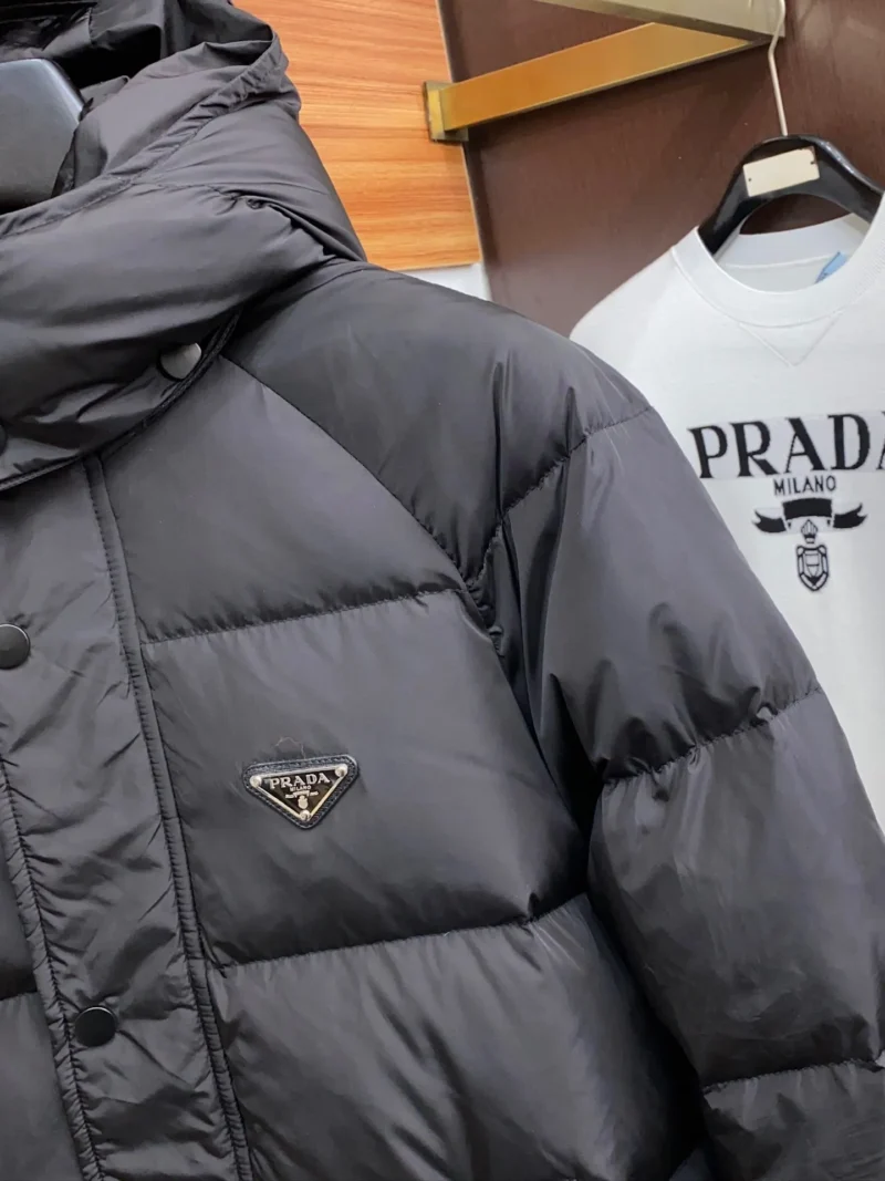 Replica Prada Fall Winter Down Jacket Black Hooded Reps - RepLuxe