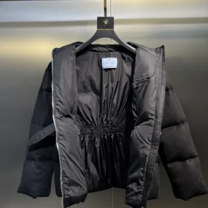 Replica Prada Long Waist Down Jacket Black Quilted Reps - RepLuxe