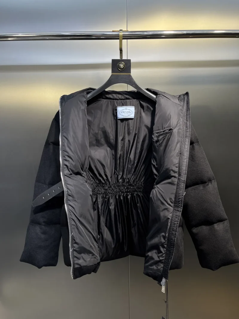 Replica Prada Long Waist Down Jacket Black Quilted Reps - RepLuxe
