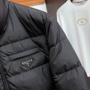 Replica Prada Fall Winter Stand Collar Down Jacket Black Reps - RepLuxe