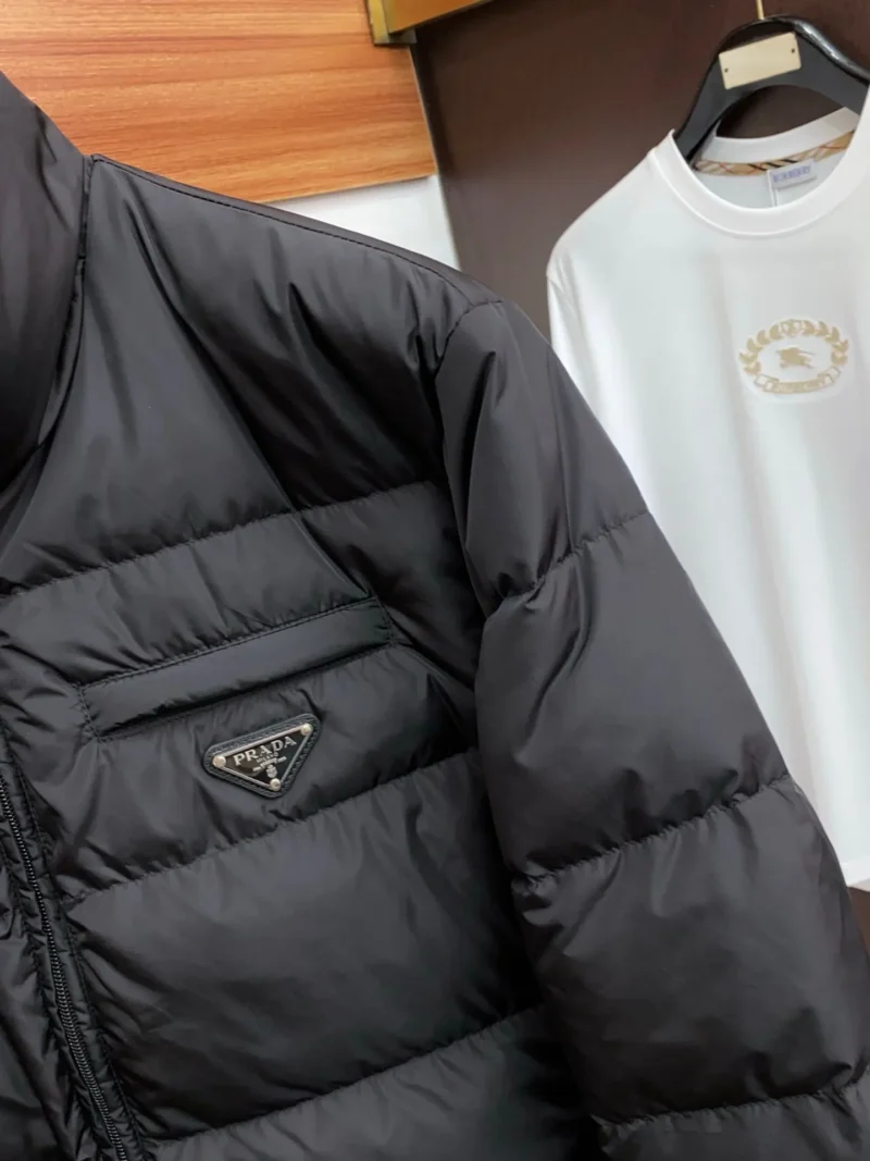 Replica Prada Fall Winter Stand Collar Down Jacket Black Reps - RepLuxe
