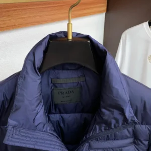 Replica Prada Fall Winter Stand Collar Puffer Jacket Blue Reps - RepLuxe